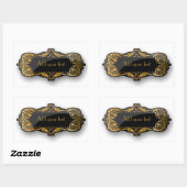 Rectangulaire sticker Art déco (Feuille)