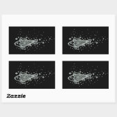 Rectangulaire Sticker au poisson en argent (Feuille)