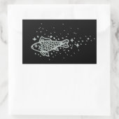 Rectangulaire Sticker au poisson en argent (Sac)