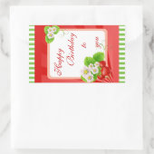 Rectangulaire Sticker aux fraises (Sac)