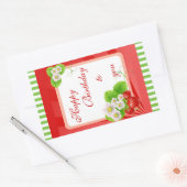 Rectangulaire Sticker aux fraises (Enveloppe)