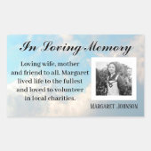 Rectangulaire Sticker avec message - Ajouter photo (Devant)