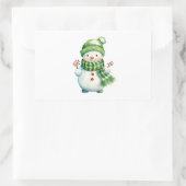 Rectangulaire Sticker avec Snowman mignon (Sac)