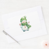 Rectangulaire Sticker avec Snowman mignon (Enveloppe)