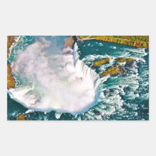 Rectangulaire Sticker avec une photo de Niagara Falls (Devant)