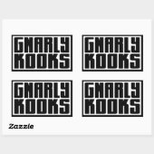 Rectangulaire Sticker BARKER SKATEBOARDS (GNARLY KOOKS) (Feuille)