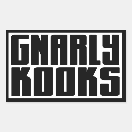 Rectangulaire Sticker BARKER SKATEBOARDS (GNARLY KOOKS) (Devant)
