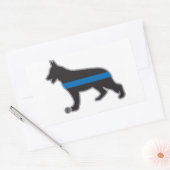 Rectangulaire Sticker berger allemand de ligne Bleu mince (Enveloppe)