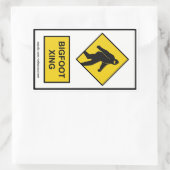 Rectangulaire Sticker Bigfoot Xing (blanc) (Sac)