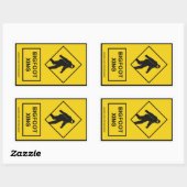 Rectangulaire Sticker Bigfoot Xing (Jaune) (Feuille)