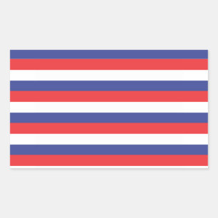 Rectangulaire Sticker blanc bleu rouge
