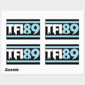 Rectangulaire Sticker bleu en Caroline TFI89 (Feuille)