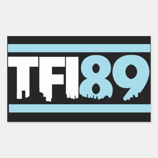Rectangulaire Sticker bleu en Caroline TFI89 (Devant)