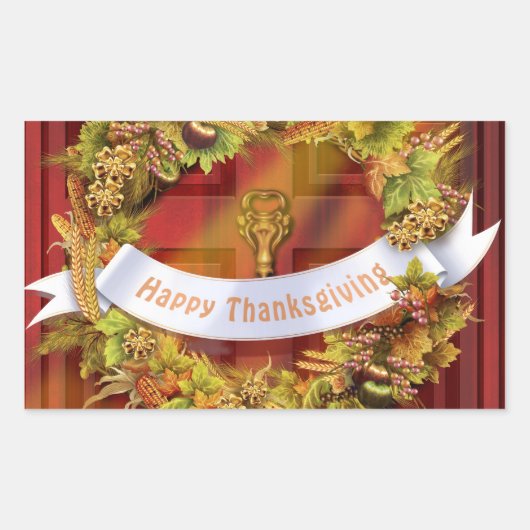 Rectangulaire Sticker bon thanksgiving (Devant)