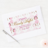 Rectangulaire Sticker Buffet Anniversaire de Chouette Whimsical (Enveloppe)