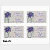 Rectangulaire Sticker Buffet Bleu Bleu pour bonbons (Feuille)