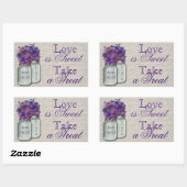 Rectangulaire Sticker Buffet De Bonbons Violet De Charme De Pays (Feuille)