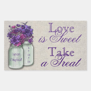Rectangulaire Sticker Buffet De Bonbons Violet De Charme De Pays