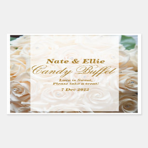 Rectangulaire Sticker Buffet Rose ivoire