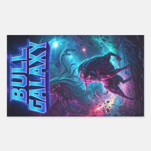Rectangulaire Sticker Bull Galaxy 02 (Devant)
