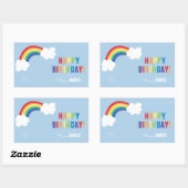 Rectangulaire Sticker cadeau Whimsical Rainbow personnalisé (Feuille)