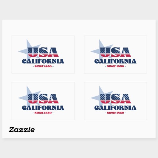 Rectangulaire Sticker California My Home State (Feuille)