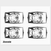 Rectangulaire Sticker carlin (Feuille)