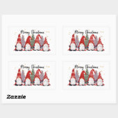 Rectangulaire Sticker Carré gnome Festif Noël (Feuille)