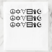 Rectangulaire Sticker Carré World Peace & Human Rights (Sac)