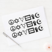 Rectangulaire Sticker Carré World Peace & Human Rights (Enveloppe)