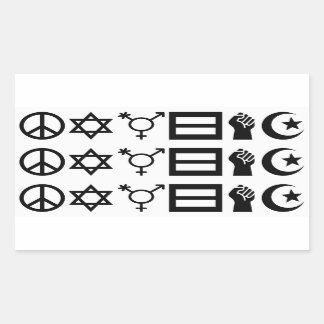 Rectangulaire Sticker Carré World Peace & Human Rights