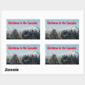 Rectangulaire Sticker Cascade Mountain (Feuille)