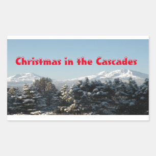 Rectangulaire Sticker Cascade Mountain