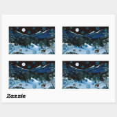 Rectangulaire Sticker Cascade Snowflake (Feuille)