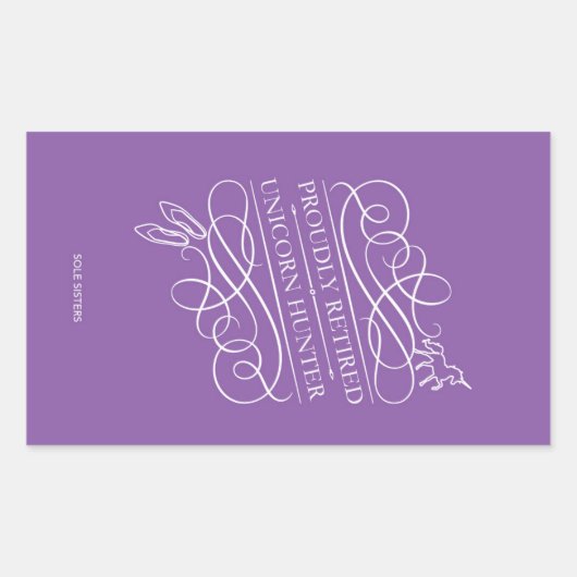 Rectangulaire Sticker Chasseur Unicorn Fièrement Retraité (Devant)