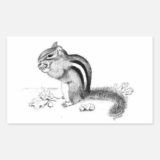 Rectangulaire Sticker Chipmunk (Devant)