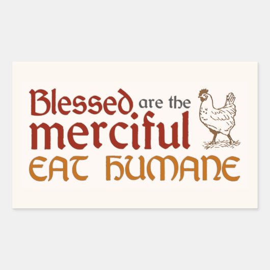 Rectangulaire Sticker Christian "Eat Humane" (Devant)