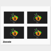 Rectangulaire Sticker Citrouille de chat noir (Feuille)