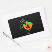 Rectangulaire Sticker Citrouille de chat noir (Enveloppe)