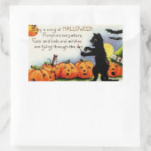 Rectangulaire Sticker Citrouille Halloween vintage drôle effraya (Sac)