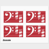 Rectangulaire Sticker Clé de basse (Feuille)