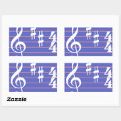 Rectangulaire Sticker Clé Treble (Feuille)
