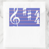 Rectangulaire Sticker Clé Treble (Sac)