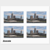Rectangulaire Sticker Cleveland OH Skyline (Feuille)