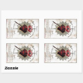 Rectangulaire Sticker Coeur De Jésus (Feuille)