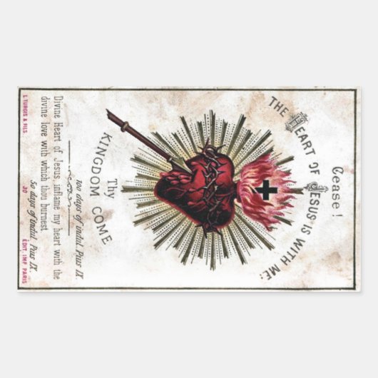 Rectangulaire Sticker Coeur De Jésus (Devant)