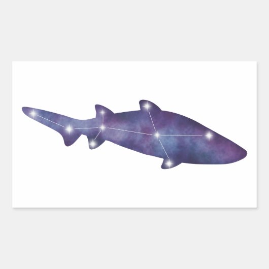 Rectangulaire Sticker Constellation de Requin (Devant)