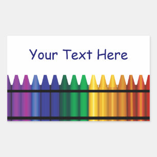 Rectangulaire Sticker Crayons enseignant
