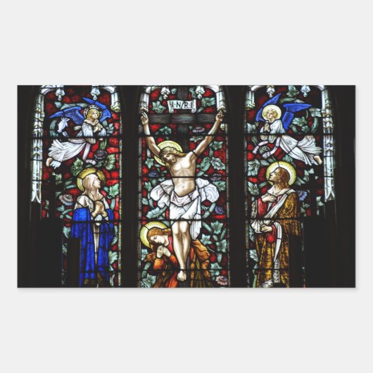 Rectangulaire Sticker Crucifixion (vitrail) (Devant)