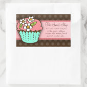 Rectangulaire Sticker Cupcake Fleurs (Sac)